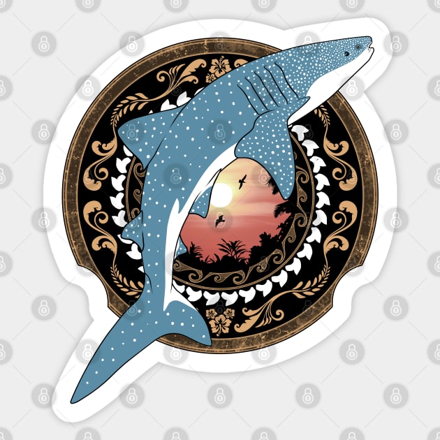 Whale Shark Dive Polynesia Sticker by NicGrayTees